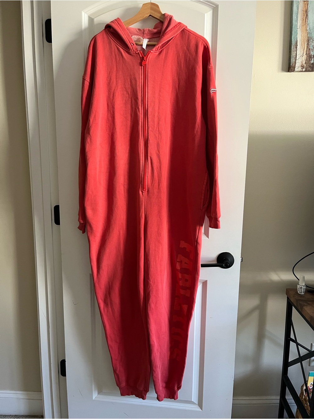 Fabletics Red Sweatpants Jumpsuit Sz S